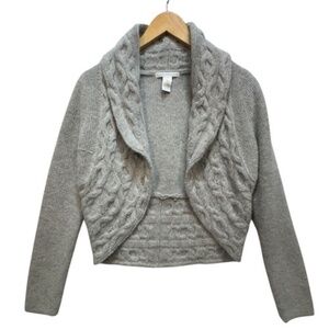Sarah Spencer Womens Cardigan Shrug Sweater Cable Knit Wool Blend
